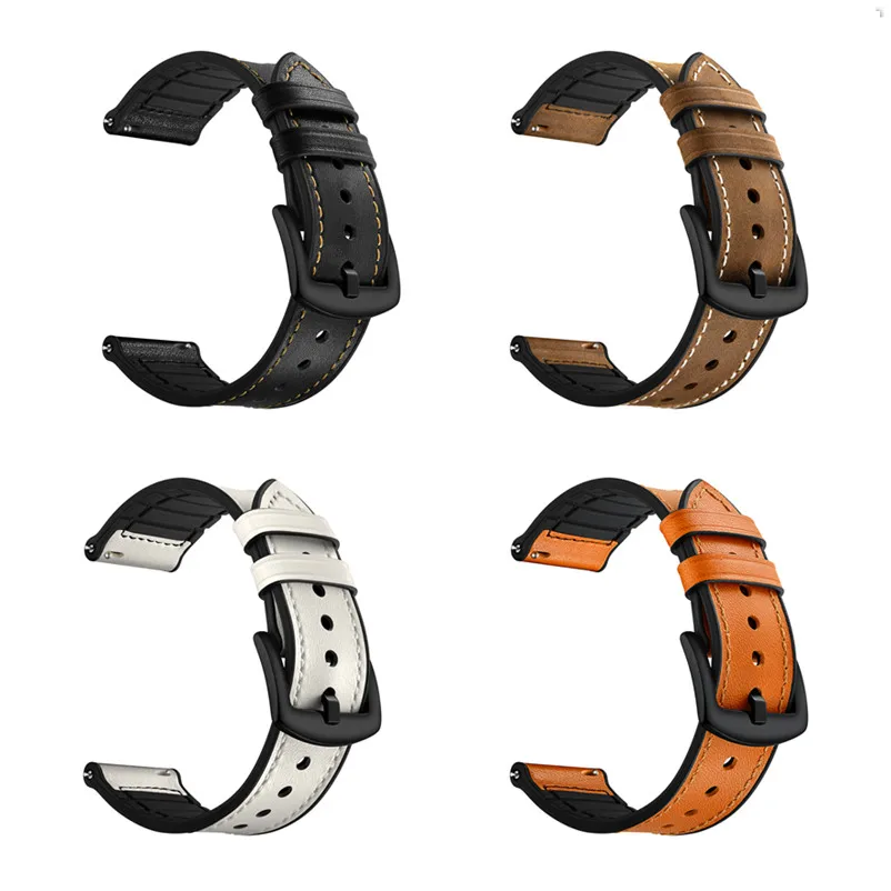ASHEI 22 мм 20 мм винтажный кожаный ремешок для samsung Galaxy Watch 46 мм 42 мм активный 2 шестерни S3 S2 ремешок с силиконовым внутренним