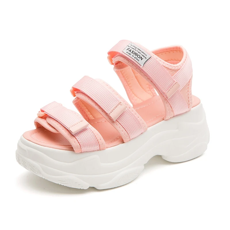 Fashion Women Sandals Platform Wedges Girls Shoes Thick Heel Lace Up Outdoor Breathable Female Beach Sport Sandals Size 35-39