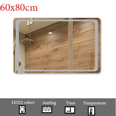 M023B-600x800mm Отельный пользовательский сенсорный Bluetooth светодиодный зеркальный умный Анти-туман настенный туалетный зеркало для дома 2 цвета светильник espejo pared tocador - Цвет: M023B-600x800mm