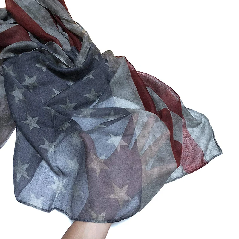 Винтажный шарф с американским флагом модный премиум патриотический красный хаки