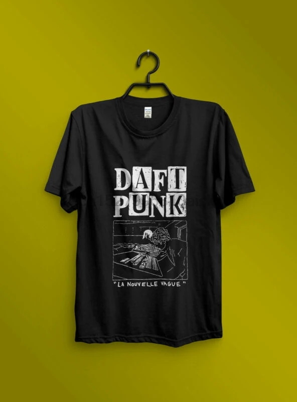 Ретро Daft панк ла нувиль расплывчатая Мужская Унисекс черная футболка с