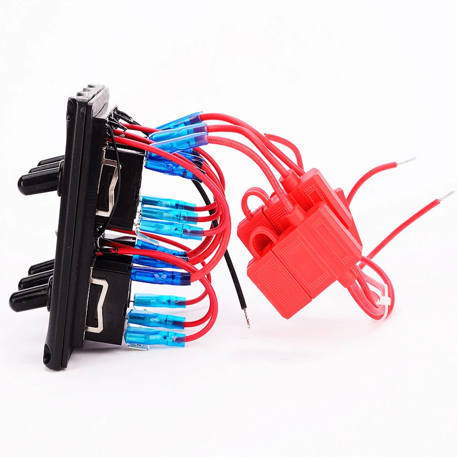 6Gang 12V 24V Marine Boat Toggle Switch Panel With Fuse 15A*3 Car Yacht RV Truck Cockpit Control Switches Accessories | Автомобили и