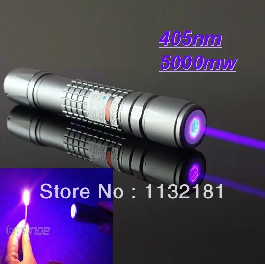 NEWEST!!!5000mW 405nm high powered focusable violet blue laser pointer/ UV Purple torch Burn Matches free shipping | Компьютеры и офис