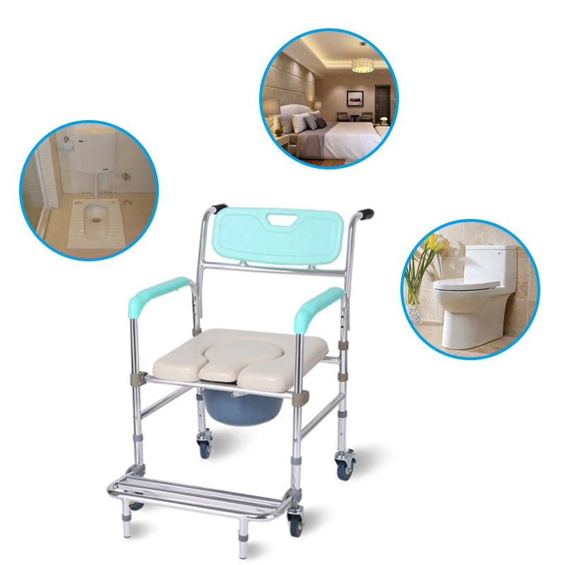Прикроватный стул для ванной складное кресло-комод инвалидов с подставкой