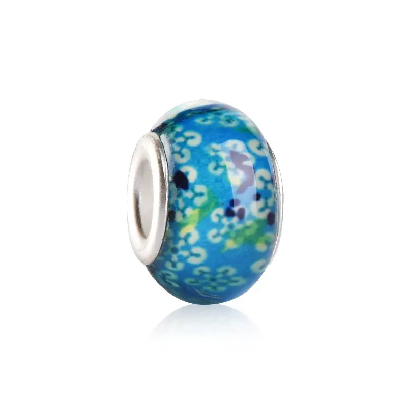 50 шт. 14*8 мм посеребренные сердечники DIY Murano Бусины из акриловой смолы подвески для