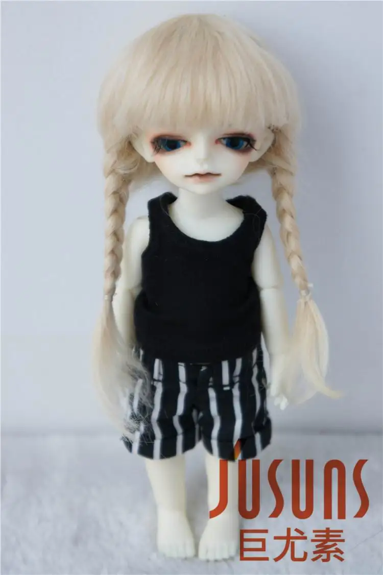 JD018 модный bjd парик мохера Размер 3-4 дюймов 4-5 дюймов и 9-10 дюймов Красивая Ана два оплетки парик для куклы Высокое качество кукольные волосы - Цвет: 4-5inch Blond M9
