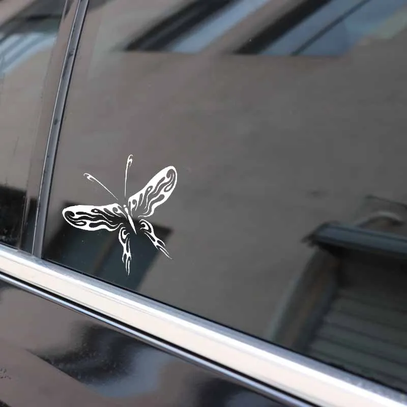 

YJZT 15.1CM*16.8CM Nice Butterfly Gorgeous Cool Vinyl Decal Car Sticker Black/Silver C19-0567