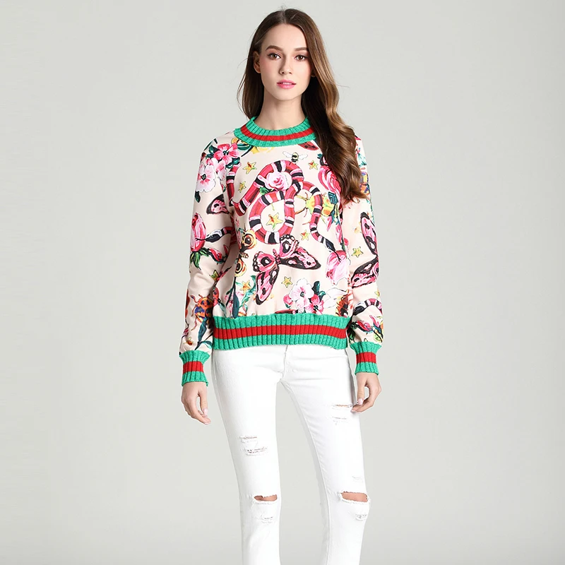 Женский трикотажный свитер с V-образным вырезом и длинным рукавом | Женская