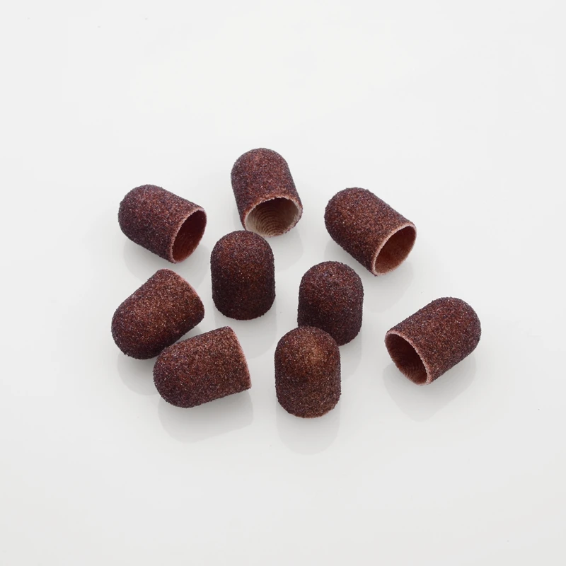 Ladymisty 10pcs Sanding Bands Block Caps + Rubber Mandrel Grip Manicure Pedicure Tools Electric Nail Drill Polishing Accessories | Красота и