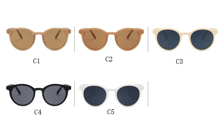 Женские и мужские солнцезащитные очки круглой формы недорогие в пластиковой