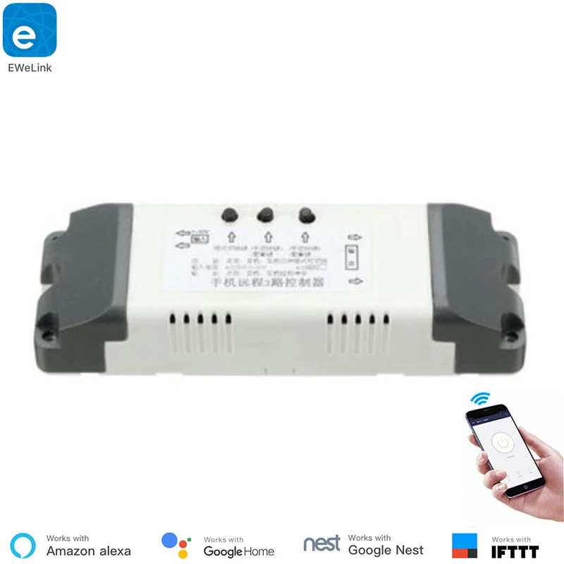 Google home совместимый WiFi 2-канальный переключатель инчинг Блокировка selflock wifi модуль