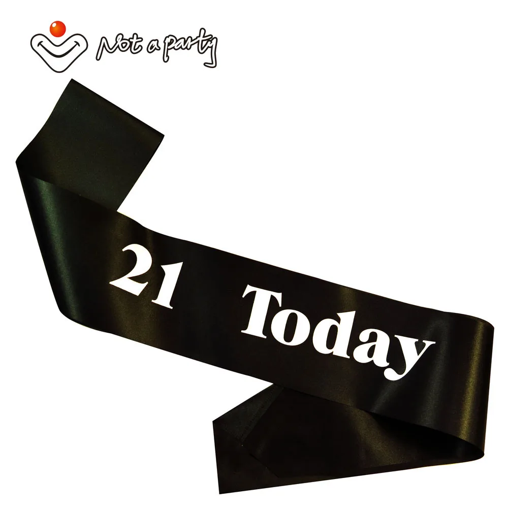 Blackround21today Ретро черная лента принцесса Пояс день рождения ленточки для девочек женщин мужчин взрослых праздновать возраст 18 21 30 40 50 вечерние принадлежности для девочек - Цвет: Blackround21today