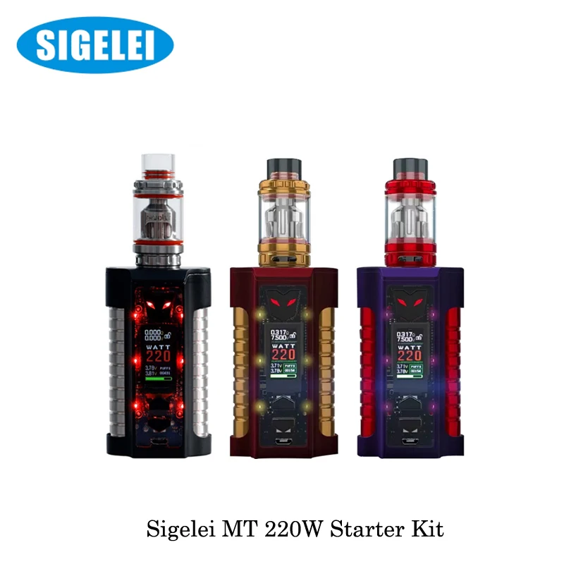 Новое поступление 220 Вт оригинальный Sigelei MT TC Starter Kit с Revolvr бак 4 0 мл работает на 2