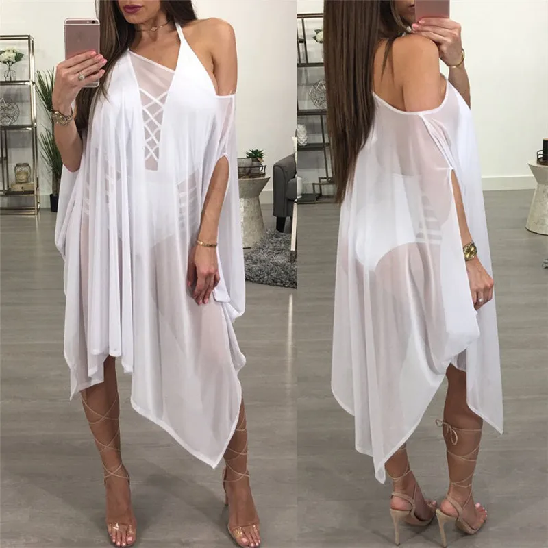 Однотонная женская сексуальная накидка на бикини летний женский купальный