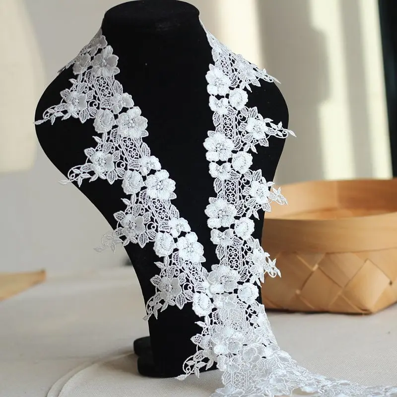 8 см или 3,15 дюймов wide-2Yards/лот Высококачественная кружевная отделка, тонкое цветочное кружево, Venise кружевная ткань для костюмов