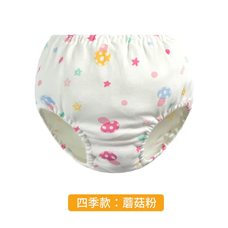 0-7 Years Toddler Baby Girls Boys Underwears Infants Cotton Training Pants Reusable Nappy Washable Diapers Cartoon Bread Panties - Цвет: 09