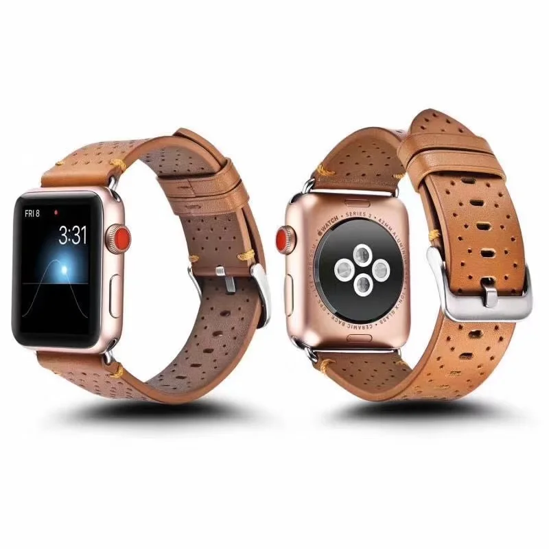 Высококачественная Петля из натуральной кожи для iWatch 4 40 мм 44 42 38 ремешок Apple Watch Band