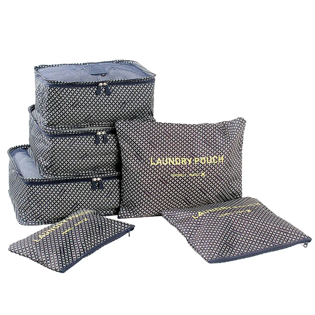 6Pc Travel Bag For Man Women ZHDAOR waterproof new Large Capacity Fashion Package Travel handbag Carry on Luggage Bag T3 - Цвет: B