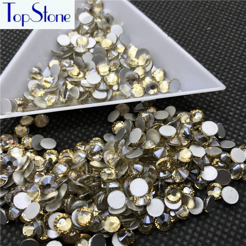 Topstone золотые тени для ногтей стразы с плоской задней поверхностью SS3 SS34 золото