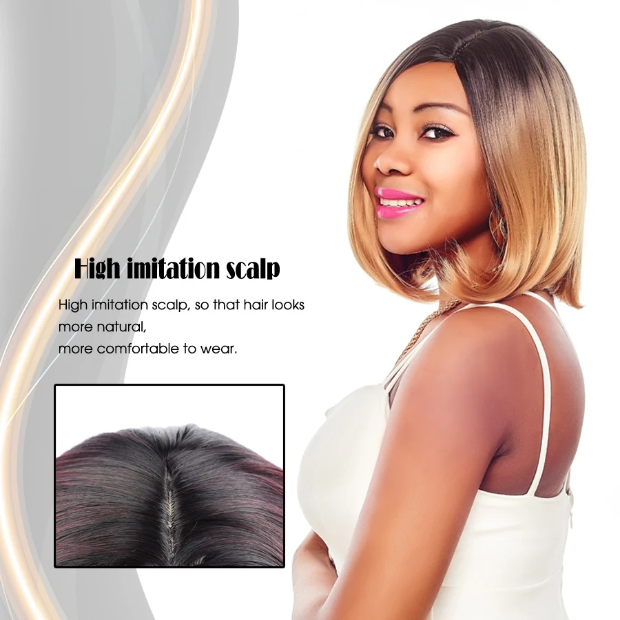 AliLeader короткий Боб Омбре серый парик темно корень фиолетовый блонд зеленый