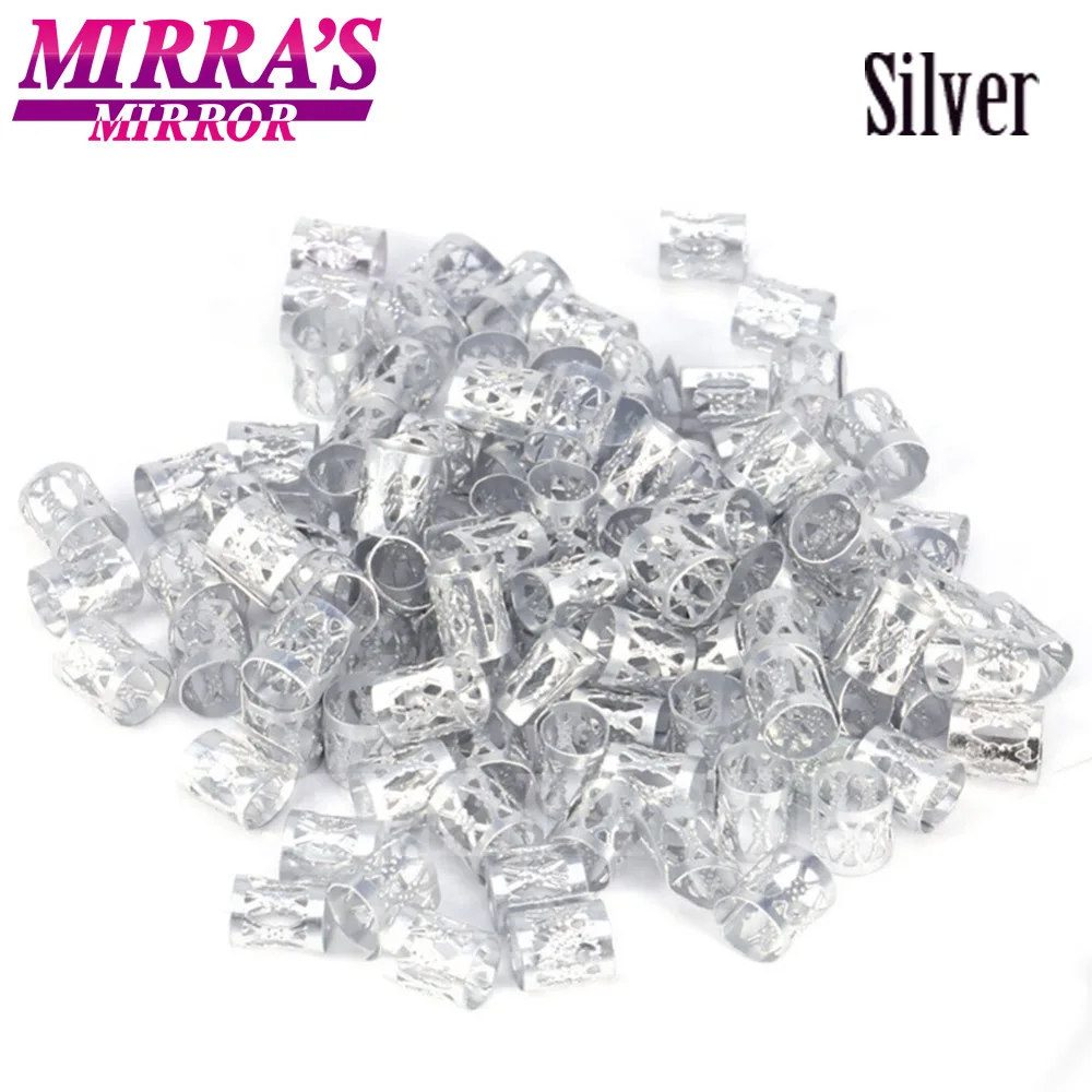 Mirra's Mirror, 100 шт, смешанные аксессуары для дредов, золотые бусины для волос, для косичек, серебряные кольца для волос для девочек, регулируемые манжеты, клипсы