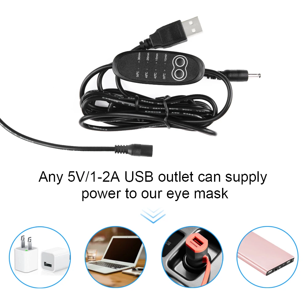 KONMISON USB Отопление паровой наглазник маска для глаз против темных кругов под