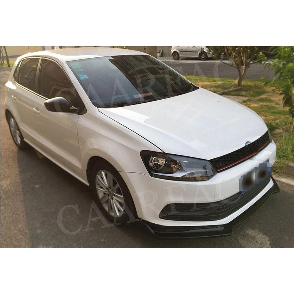 ABS передний бампер спойлер сплиттеры для Volkswagen VW Polo 2014 2018 3 шт. подбородка устойчив