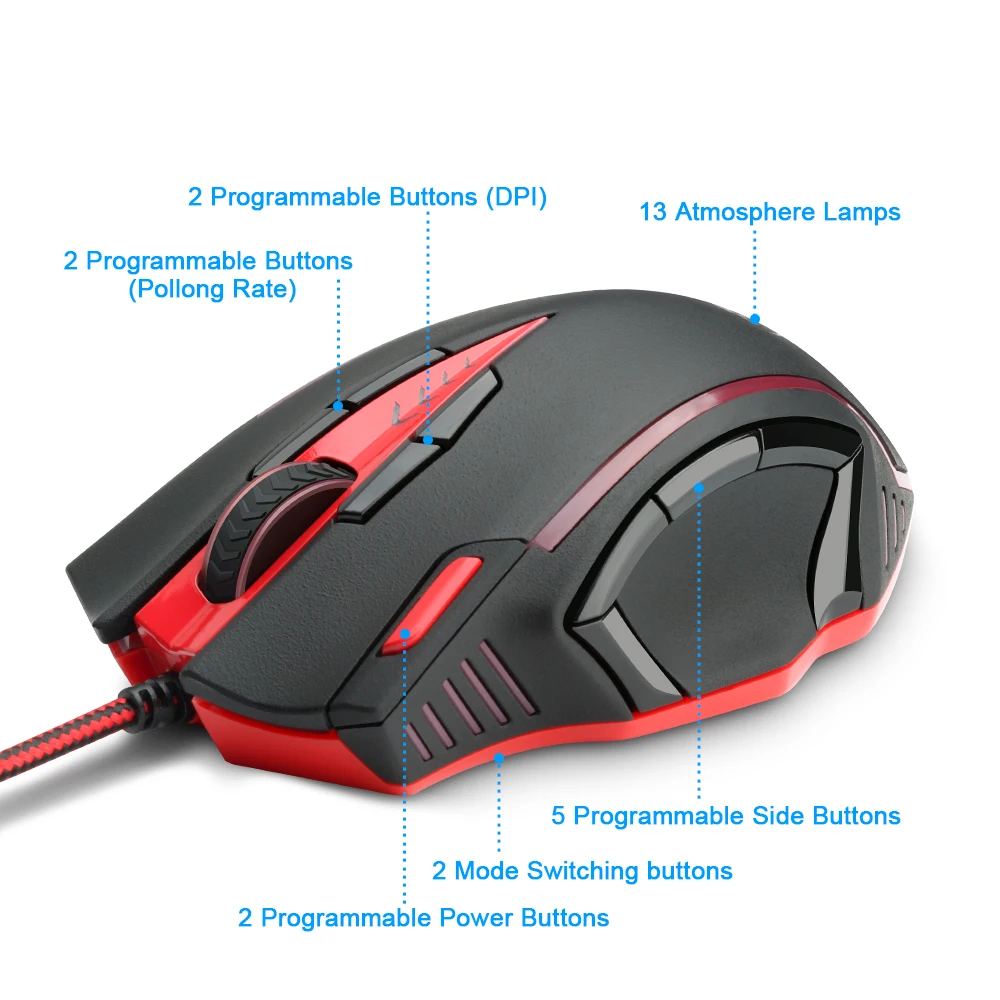 Redragon SAMSARA M902 USB игровая мышь Проводная 16400 dpi 15 кнопок RGB эргономичная для