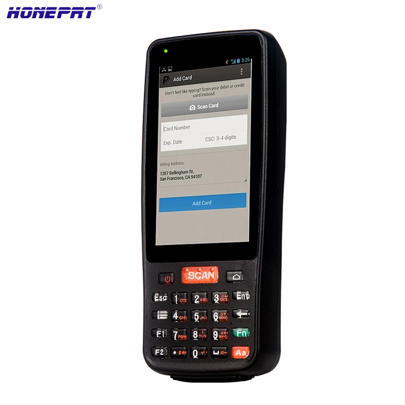 IP65 класс защиты 4 дюймовый сенсорный экран android pos с 1 ГБ ОЗУ и 8 Гб ПЗУ поддержка 4G