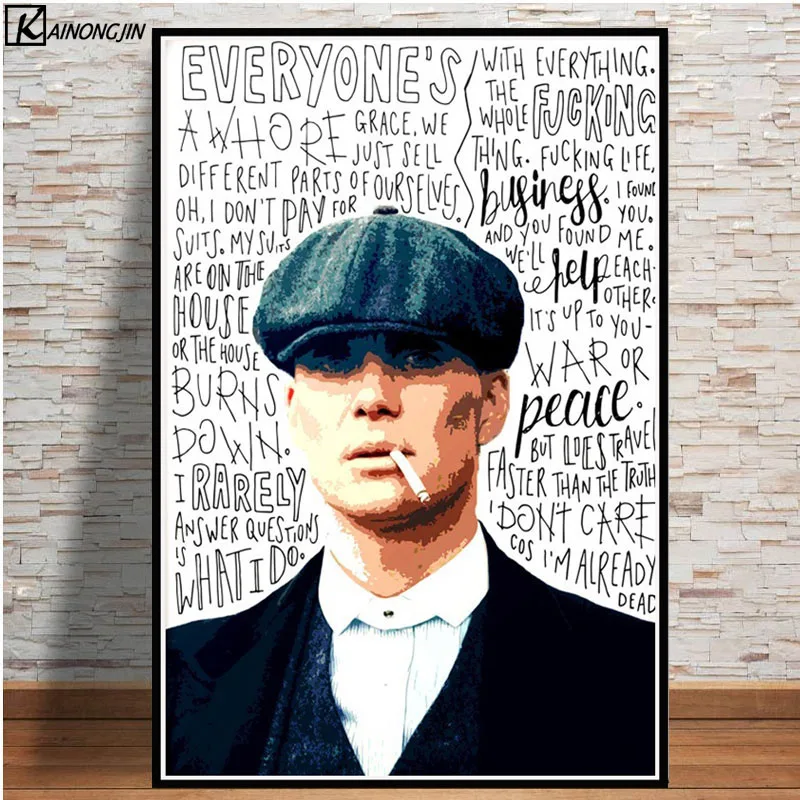 004 Peaky Blinders плакат Cillian Murphy ТВ-шоу киноактер плакаты и принты Холст Живопись стены Искусство картина для комнаты домашний декор - Цвет: 004