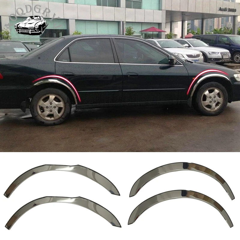 Автомобильный Стайлинг 4 шт. для Honda Accord 4dr Седан 1998-2002 стальной руль Изогнутые Брови отделка губы крыло вспышки протектор