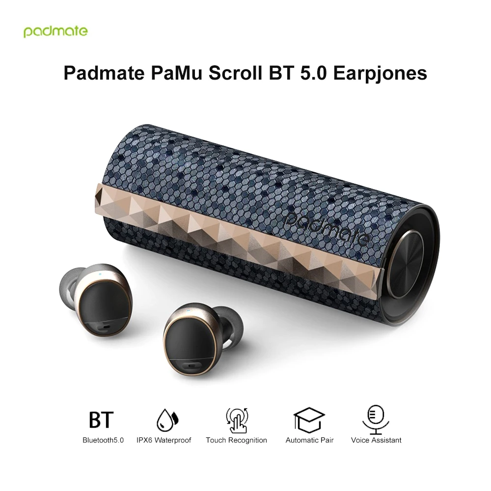 Padmate PaMu прокрутки TWS True беспроводные наушники Bluetooth 5 0 IPX6 водонепроницаемые мини