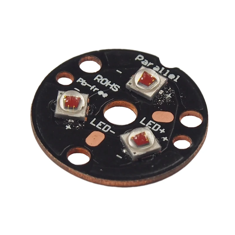 Тройной Cree XP-E2 красный 620nm светодиодный излучатель с 20 мм x 1 мм DTP Медь PCB(параллельный) w/Оптика