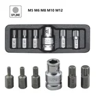 Новинка 6 шт.компл. 12-точечный шпан 10 мм с шестигранным хвостовиком 12 оснастка для отверток M5 M6 M8 M10 M12 с приводом 12 дюйма