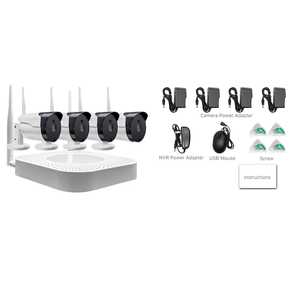 IP4200THA-P 4CH NVR 1080 P Водонепроницаемый IP Wi-Fi комплект Беспроводной видеонаблюдения