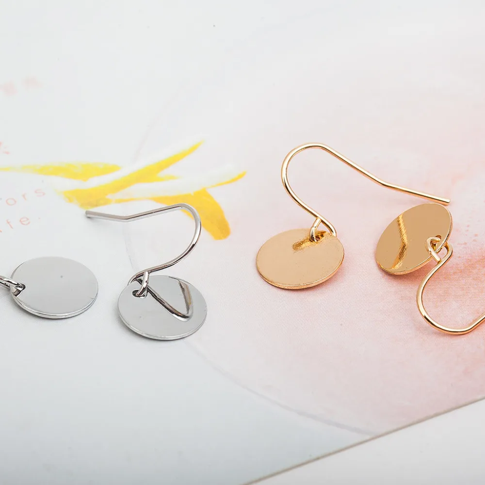 Серьги-подвески женские золотистые/серебристые простые ювелирные украшения для