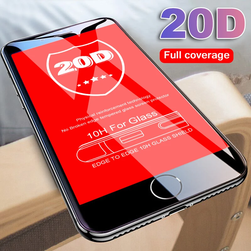20D Защитная стеклянная пленка для айфон IPhone 8 7 6 6s Plus закаленное стекло для IPhone 6 6s 7 8 Plus Защитная стеклянная крышка