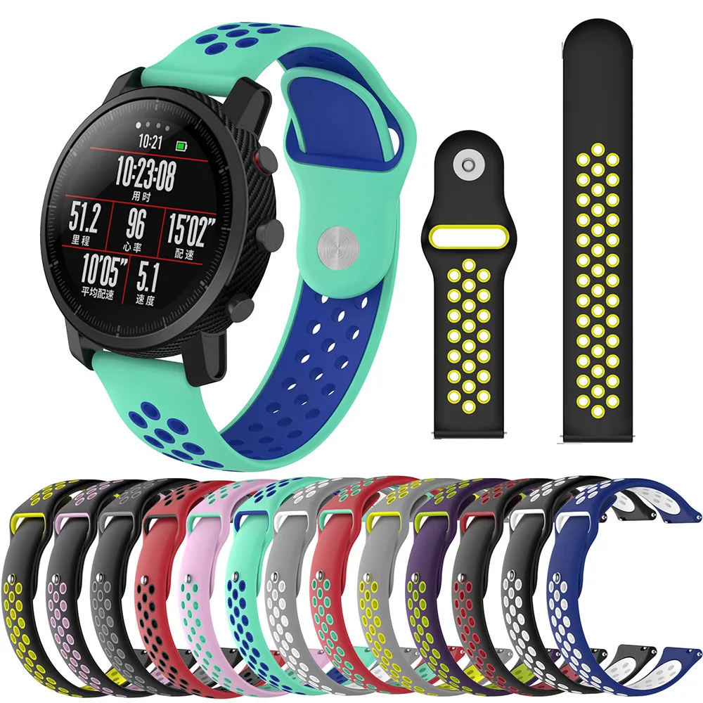 22MM silicone watch strap band For samsung gear s3 frontier Classic sport watchBands for Huami Amazfit Stratos 2/2S watchStraps | Наручные