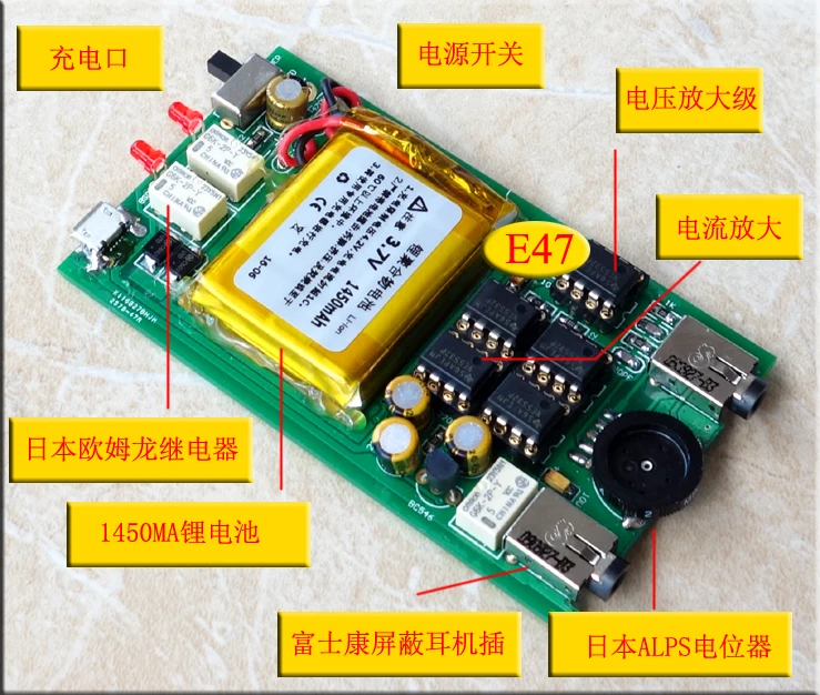 Портативный усилитель для наушников E47 Hi Fi мини с двойной производительностью