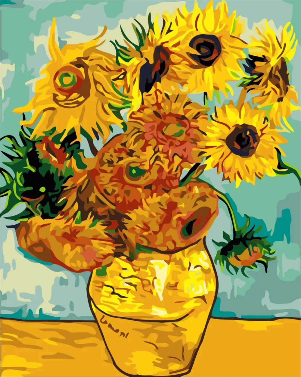 The famous modern abstract oil painting Van Gogh sun flower by numbers Wall decor art pictures cuadros decoracion Y292 | Дом и сад