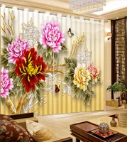 modern 3d curtains luxury curtains for bedroom or flower landscape living room bedroom curtains drapes cotinas para sale