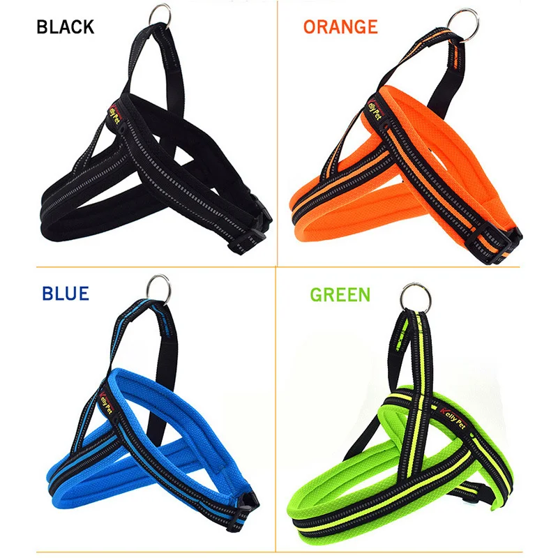 4 Color Dog Harness With Traction Belt Collar Reflective Adjustable Small Medium Large Pets Outdoor Chest Strap Dogs Supplies|dog harness|dog