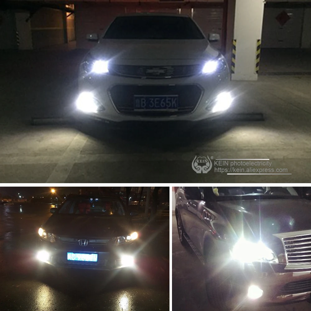 KEIN 2 шт. h8 h11 светодиодные лампы 57SMD H1 H3 H7 9005 9006 880 H27 HB3 HB4 противотуманные фары