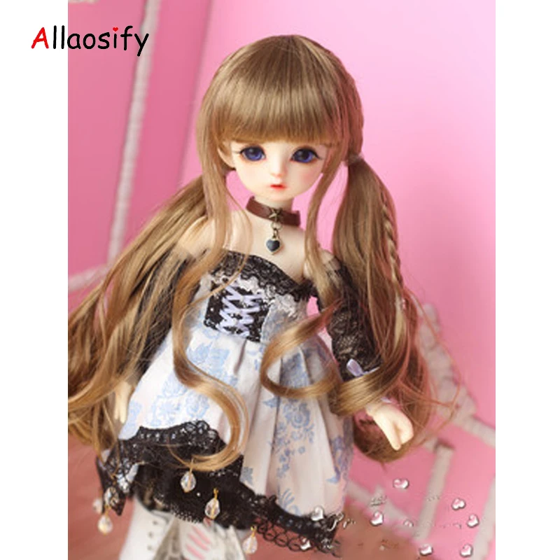Allaosify Bjd Hair1/6 1/3 1/4 BJD парик для кукол: кукольный высокого Температура волос белый