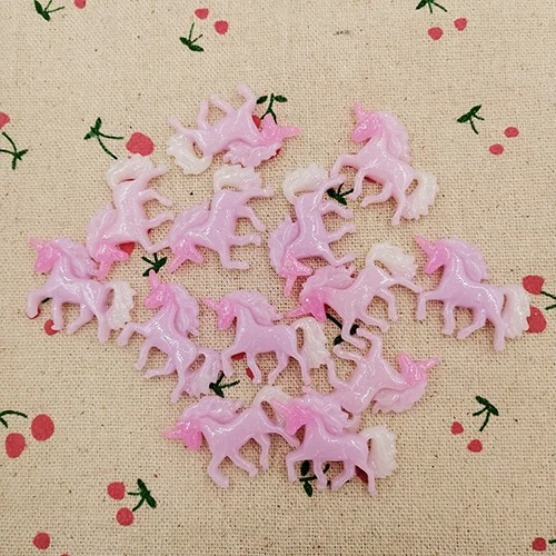 as picture show 10 штук Kawaii плоские пластмассовые кабошон единорог с радужной гривой DIY ремесло украшения для ювелирных изделий серьги ручной работы: 22*30 мм - Цвет: as picture show