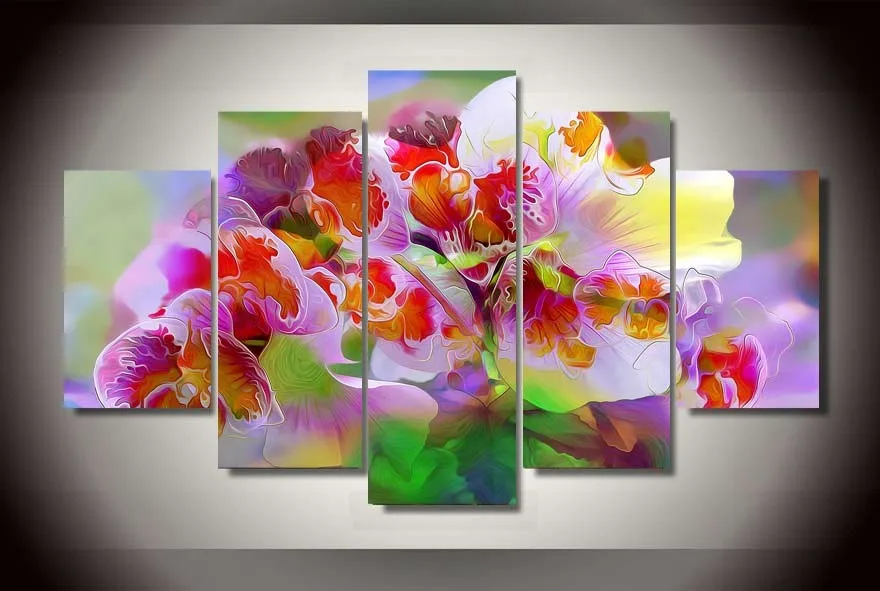 

HD Print 5 Pcs canvas art flower painting modern home decor wall art picture living room decor print Painting on canvas/PT0656
