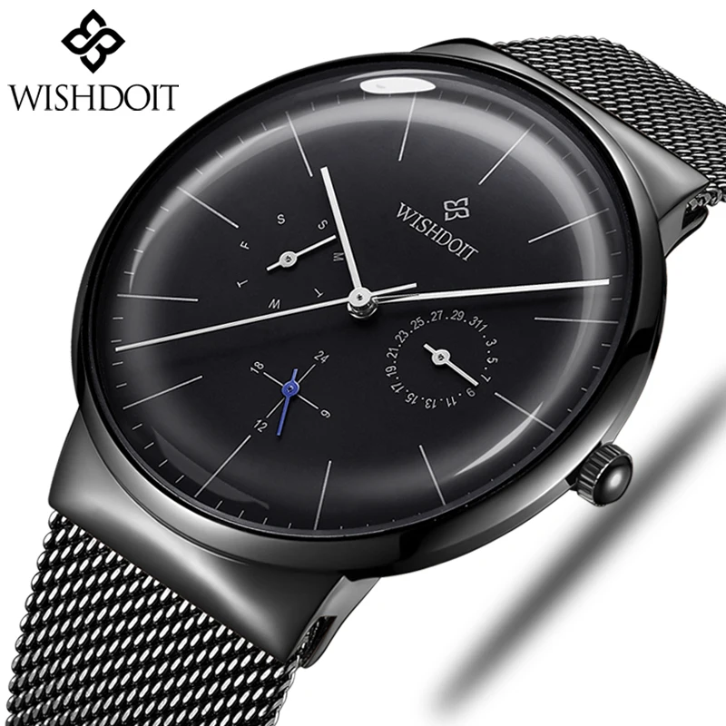 WISHDOIT мужские часы лучший бренд класса люкс кварцевые для мужчин модные