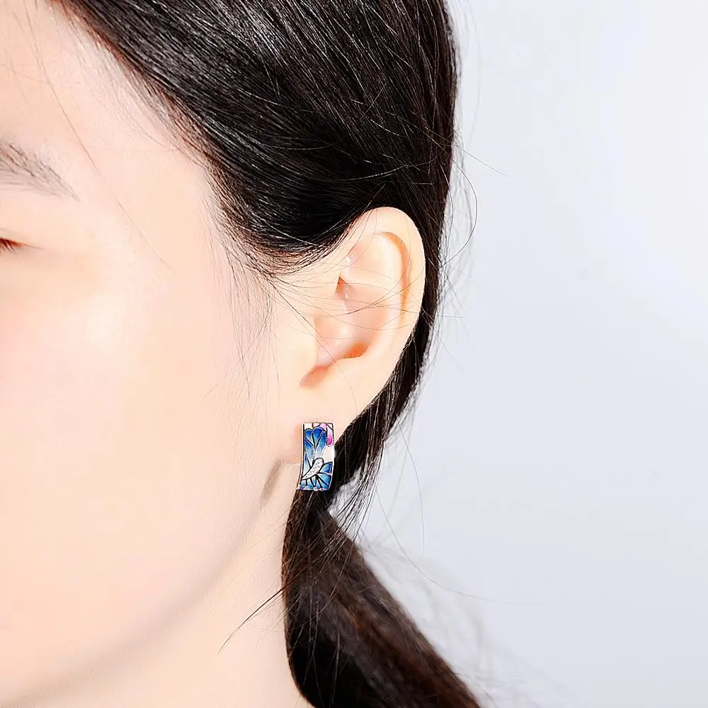 Женские серьги гвоздики SANTUZZA серебряные из стерлингового серебра 925 пробы с