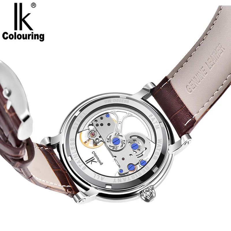New Design Watches steel Brand Ik Colouring Hollow Automatic Mechanical Watch Men Skeleton Swimming 50M Waterproof | Наручные часы