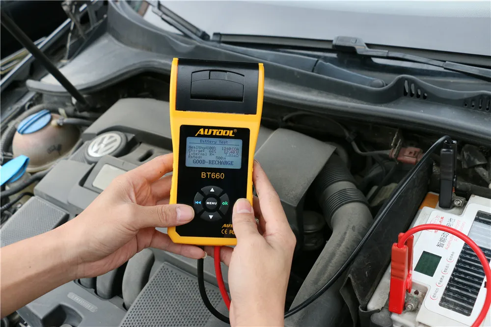 New Arrival AUTOOL 12V Car Battery Load Tester with printer BT660/Multi-language Digital automotive battery tester CCA100-3000 | Автомобили